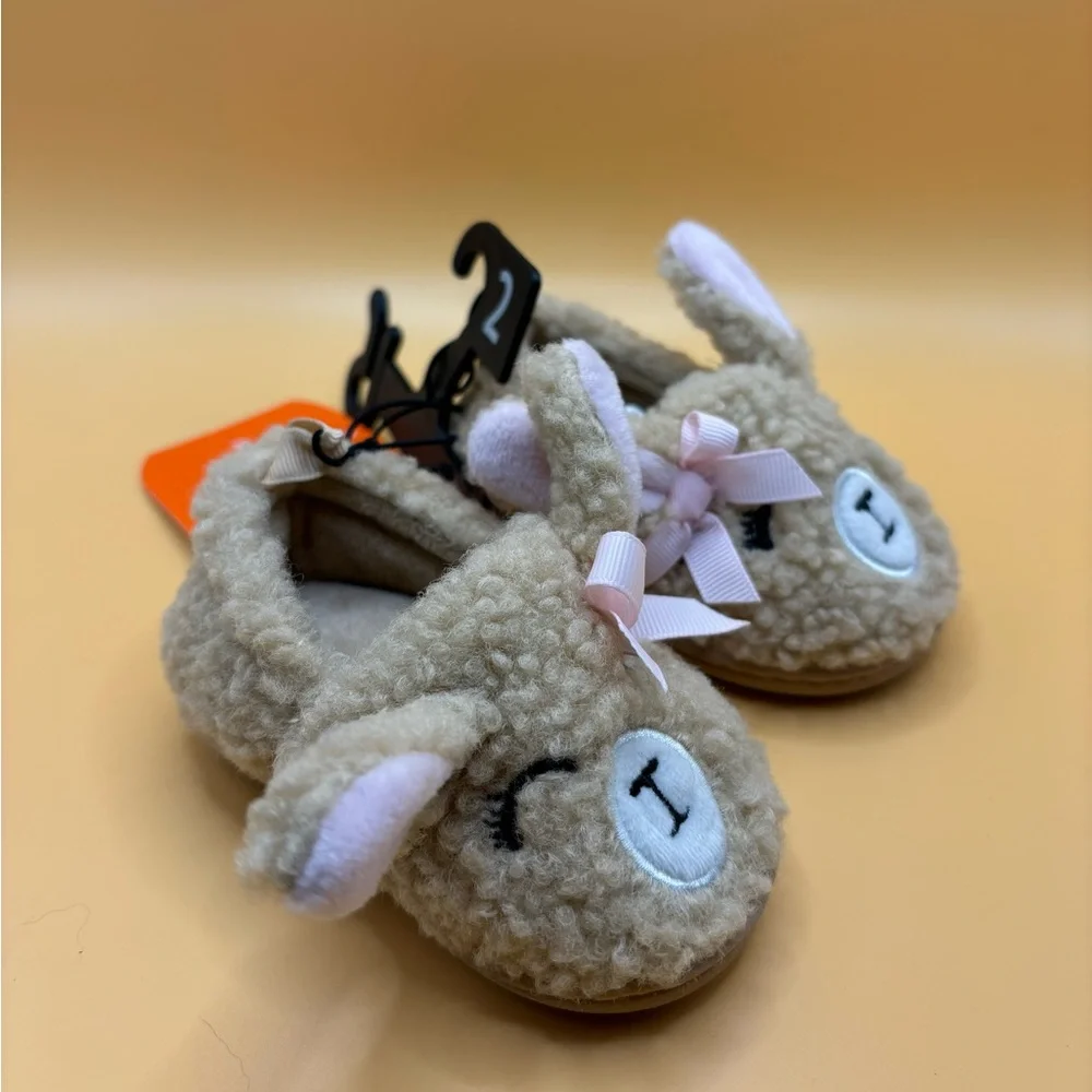 Wonder Nation Baby Girls Farm Animal Slippers Size 2 NWT Christmas Birthday‎